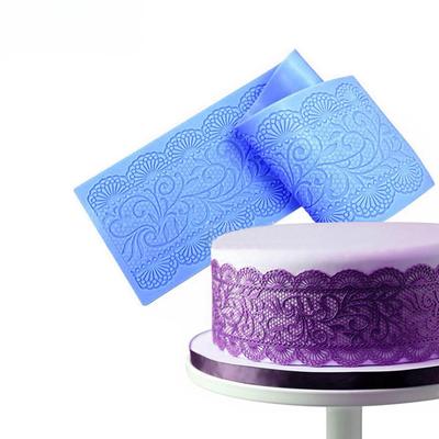 40*10cm Lace Flower Wedding Cake Silicone Lace Fondant Mold Easy Demoulding Mousse Sugar Craft Icing Mat Pad Pastry Tool