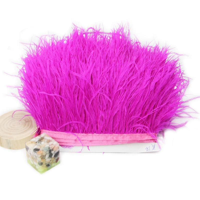 Feather1 Meter Fluffy Ostrich Feather Satin Trim Cloth Sideband 8-10cm Ribbon Fringe Suitable for Skirts / Dresses / Apparel Party DIY