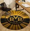 Borussia Dortmund Pattern Round Rug, Indoor/Outdoor Mat, for Picnic, Gameroom, Bedroom, Office, Living Room, Home Decor Carpet, Birthday Gift