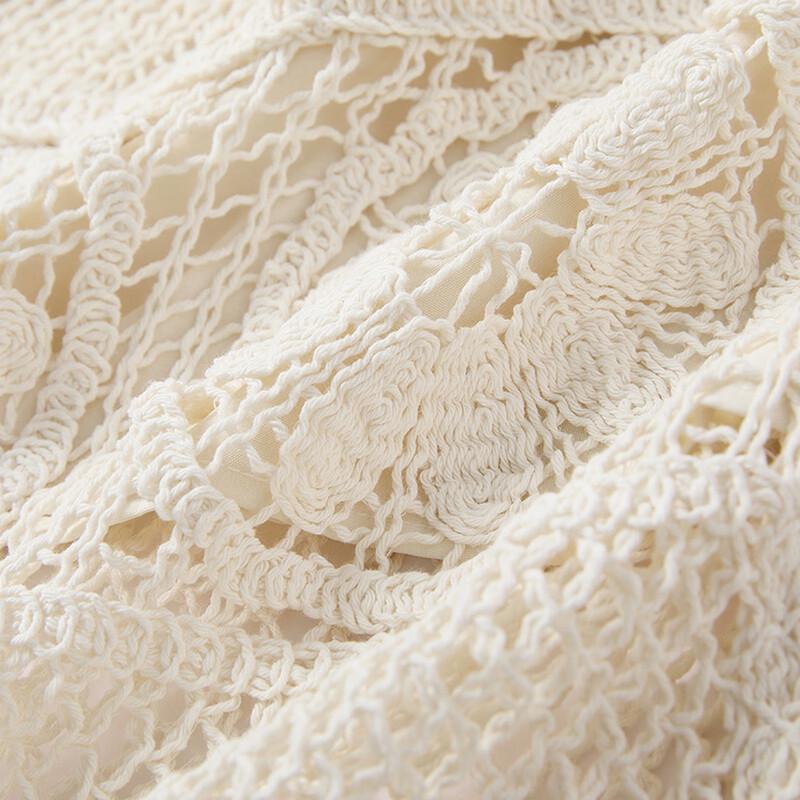Bohemian Crochet Knit High-Waist Long Skirt