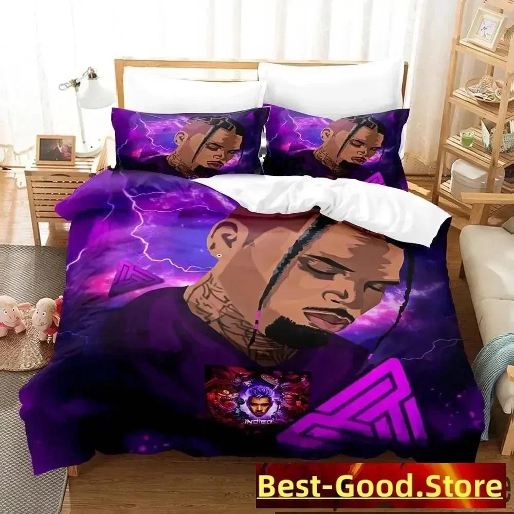 3D Print Chris Brown Bedding Set Duvet Cover Sheet Printed Bed Set Pillowcase Bed Full Queen King Size Comforter Bedroom