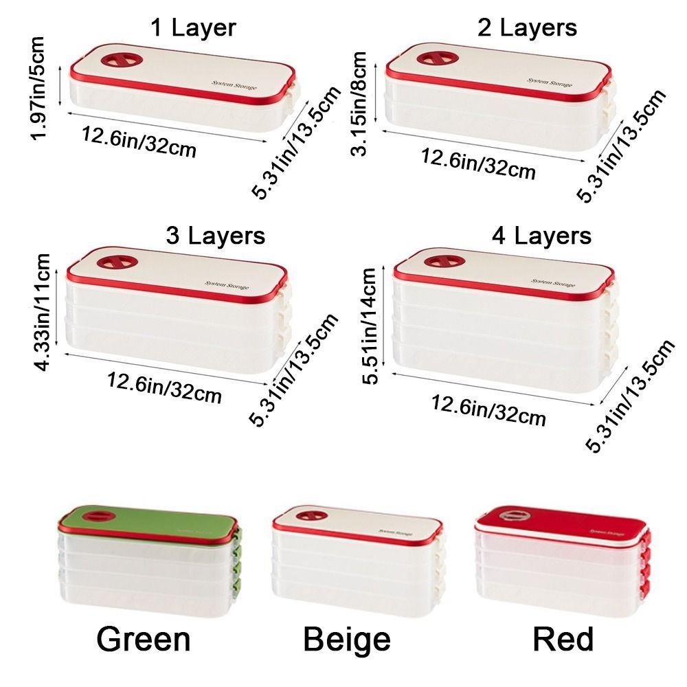 Plastic Dumpling Box Multi-Layer Transparent Food Egg Frozen Box Sealed Large Capacity Wonton Fresh-Keeping Organizer for Home