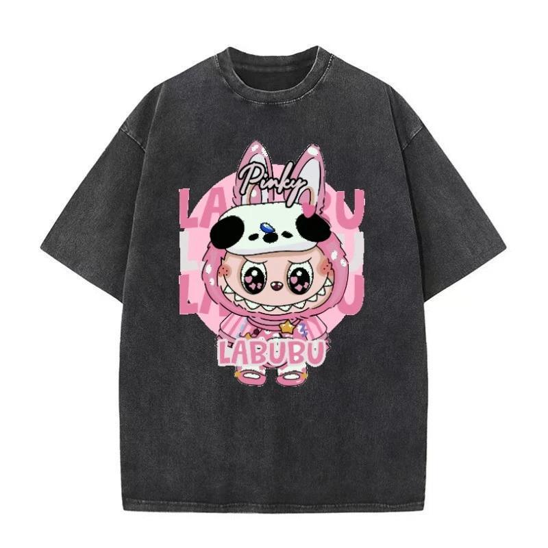 LABUBU The Monster Theme Manga T-Shirt Tee Undershirt Vintage Washed Cotton L
