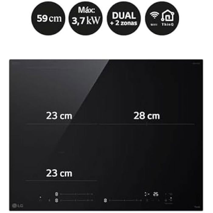 Induction Hob - LG - CBIZ2432B - 59 Cm - 4 Cooking Zones - Flex-Zone
