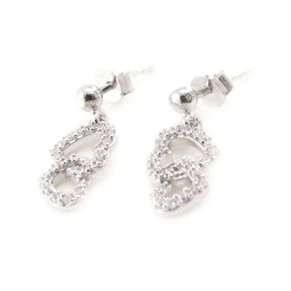 Les Trésors De Lily [I9777] - Silberne Ohrringe „Love“, Weißsilber (rhodiniert) – 18 x 7 mm