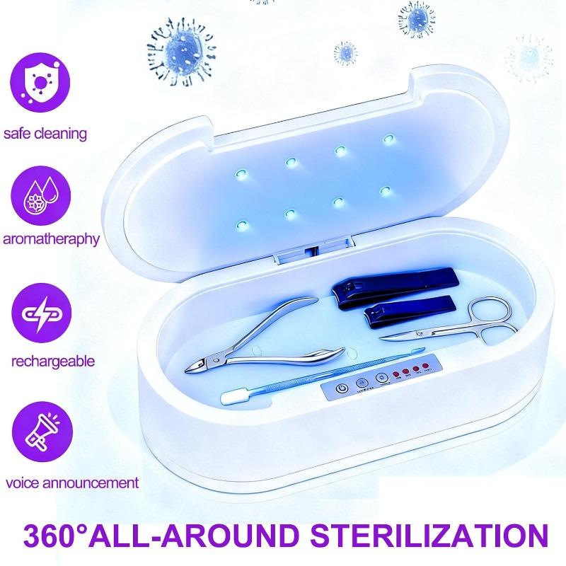 Multifunctional Cleaning Box, Portable USB Cleaning Box for Nail Manicure Make Up Tools,Jewelry,Tattoo Supplies Cleaning