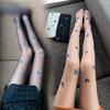 Sexy Tights Pantyhose Floral Print Hollow Out Mesh Fishnet Pantyhose Body Stockings Women Lingerie Hosiery Mesh Nylon Tights