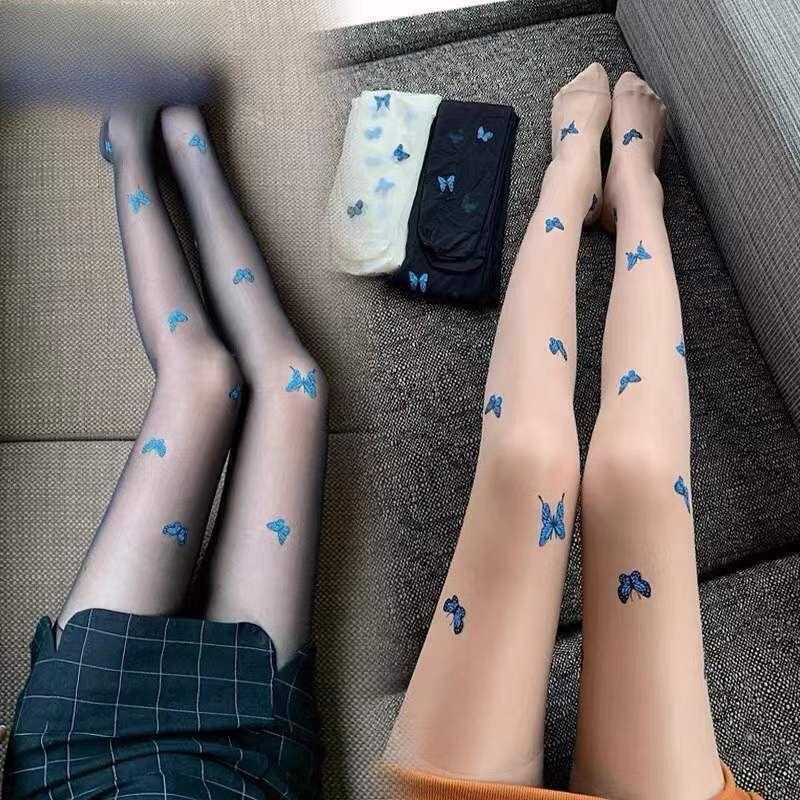 Sexy Tights Pantyhose Floral Print Hollow Out Mesh Fishnet Pantyhose Body Stockings Women Lingerie Hosiery Mesh Nylon Tights