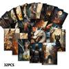 32pcs, vintage dragon and knight postcards, perfect for birthday/anniversary gifts, suitable for collecting, giving, and mailing