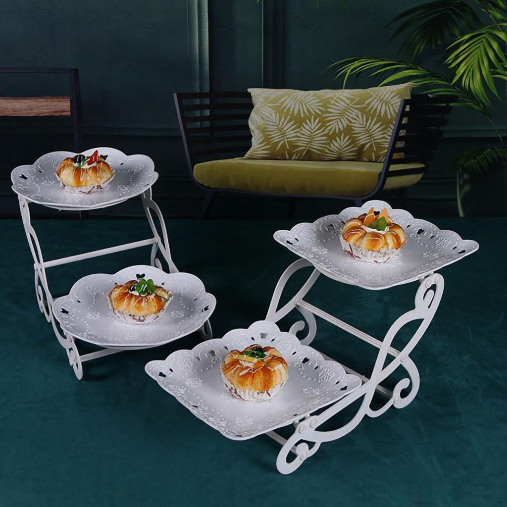 Nordic Dessert Rack Plastic Material Party Dessert Table Decoration Food Fruit Plate White Birthday Party Beautiful Cake Stand
