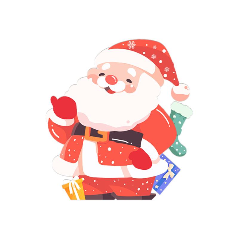 Santa Claus Tree, Static Holiday Decorations, Window Decorations, Shopping Mall Atmosphere, Glass Door, Snowman Stickers