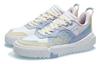 Li Ning 001 UNBLOCK Slip Resistant Abrasion Resistant Low top Skateboard Shoes Women's White Blue Pink AGCR152-2