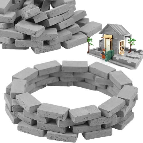 100-Piece Set of 1/35 Scale Miniature Bricks, Miniature Parts, Diorama Bricks, Concrete Blocks, Model Buildings, DIY Scenery, Building, Gardening Acce