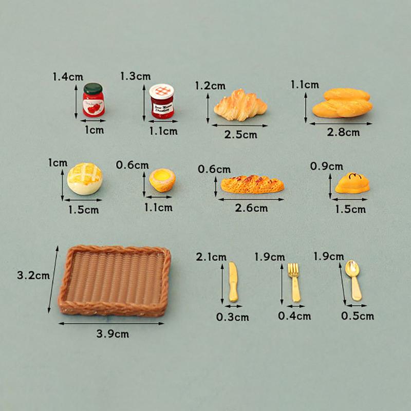 1Set Dollhouse Miniature Food Dessert Cake Tray Tableware Kitchen Model Decor Toy Doll House Accessories