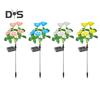 4Pcs Solar Powered Rose Lamp High Efficiency LED Waterproof Outdoor Garden Stake Light with 3D Rose Design