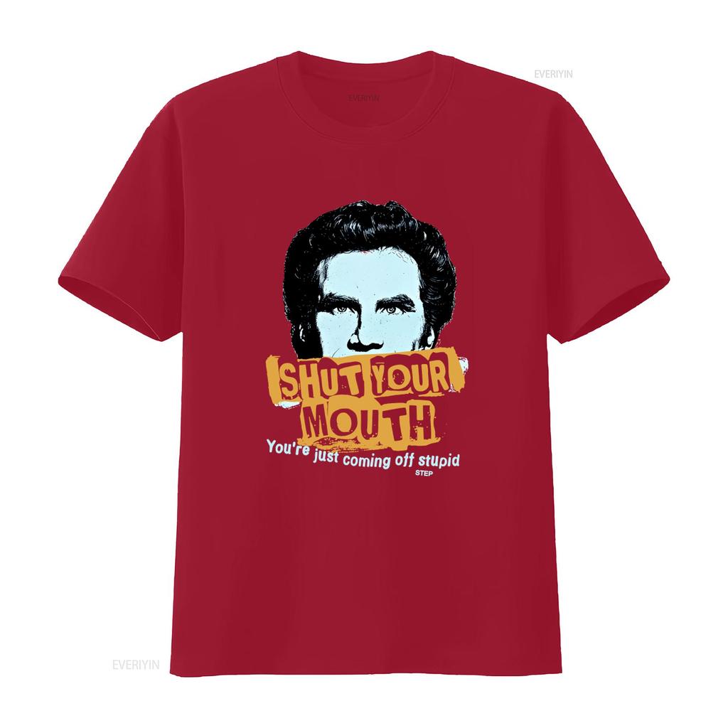 Step Brothers Shut Your Mouth Movie T Shirt Stylish and Trendy for Lovers Vintage Washed Top For Everyday Wear Comfortable