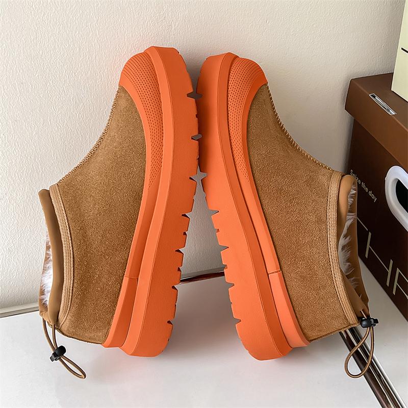 Suede Leather Men's  Ankle Boots Stylish Snow Sneakers Outdoor Casual High Top Shoes Fashion Male Winter Warm Boots Comfy Botas