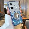 For Vivo V60 Lite Case with Makeup Mirror Holder Stand Luxury Shiny Gradient Plating Glitter Slim for Vivo V60 Lite Back Cover