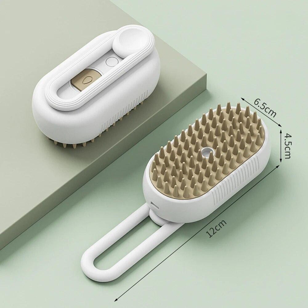 Steamy Cat Brush 3 in 1 Spazzola elettrica anti-schizzi per gatti con spruzzo di vapore per massaggio Pet Grooming Pettine per la rimozione dei peli Pettini Nuovo