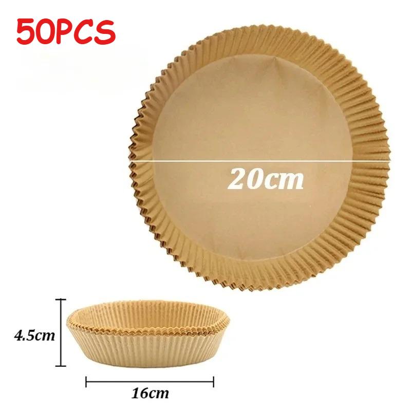 Food Grade Disposable Air Fryer Liners Round Square Silicone Oil Baking Paper For Oven Microwave Kitchen Baking Frying Daily Use