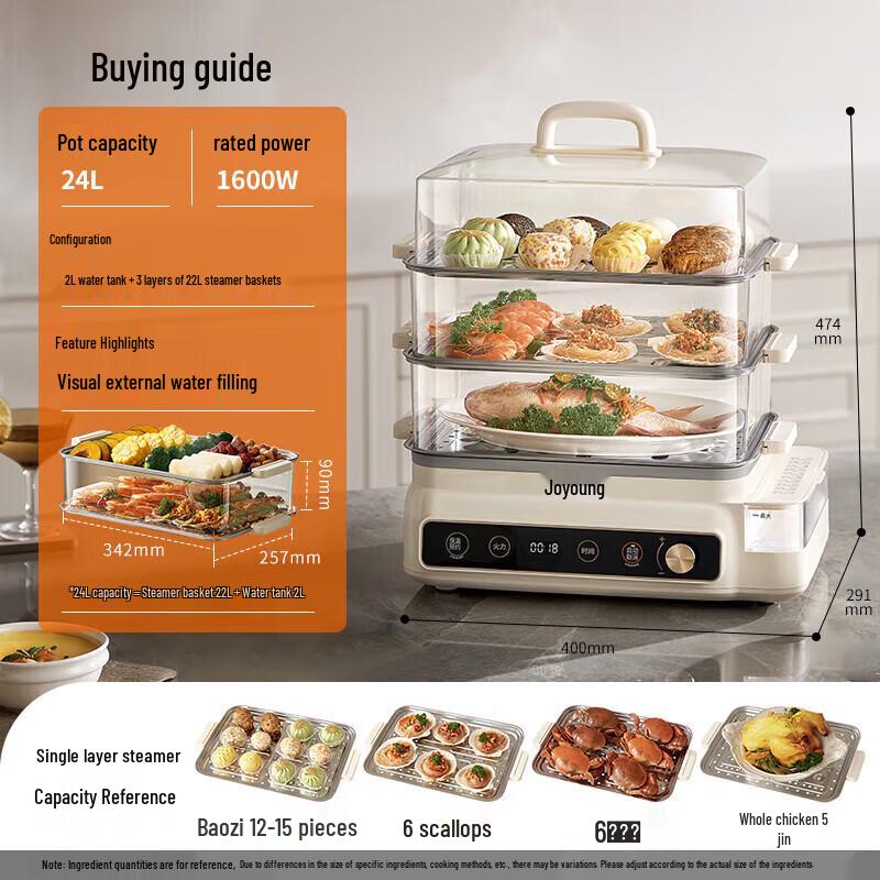 Joyoung 22L Multi-functional Smart Electric Steamer GZ578