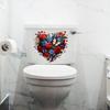 Yousheng Valentine's Day Toilet Sticker Rose Flower Heart Shaped Toilet Lid Tank Decals Self-Adhesive Waterproof PVC Bathroom Wall Sticker for Toilet