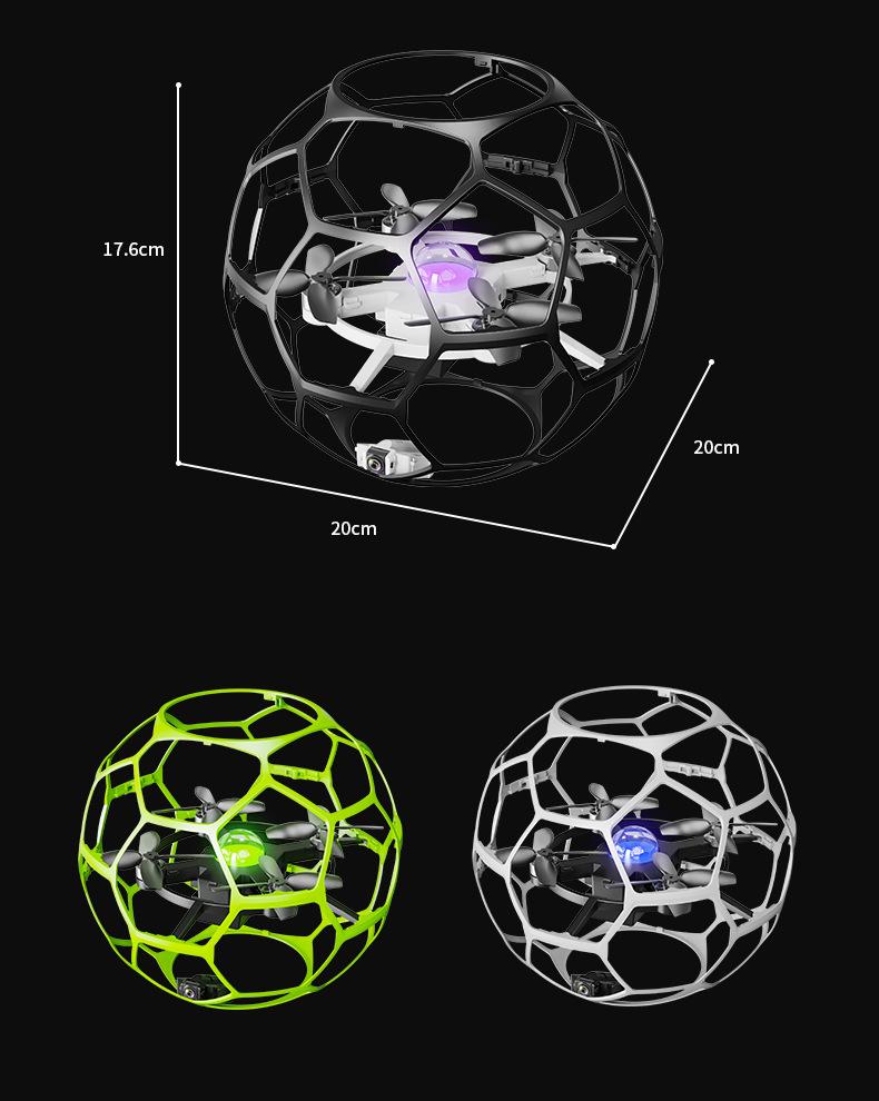 Spherical Four-Axis Camera Football Drone: Impact & Drop Resistant, Brushless, Safe Toy Gift