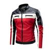Men's 2026 Retro Patchwork Leather Biker Jacket - Autumn/Winter Stand Collar Fashion
