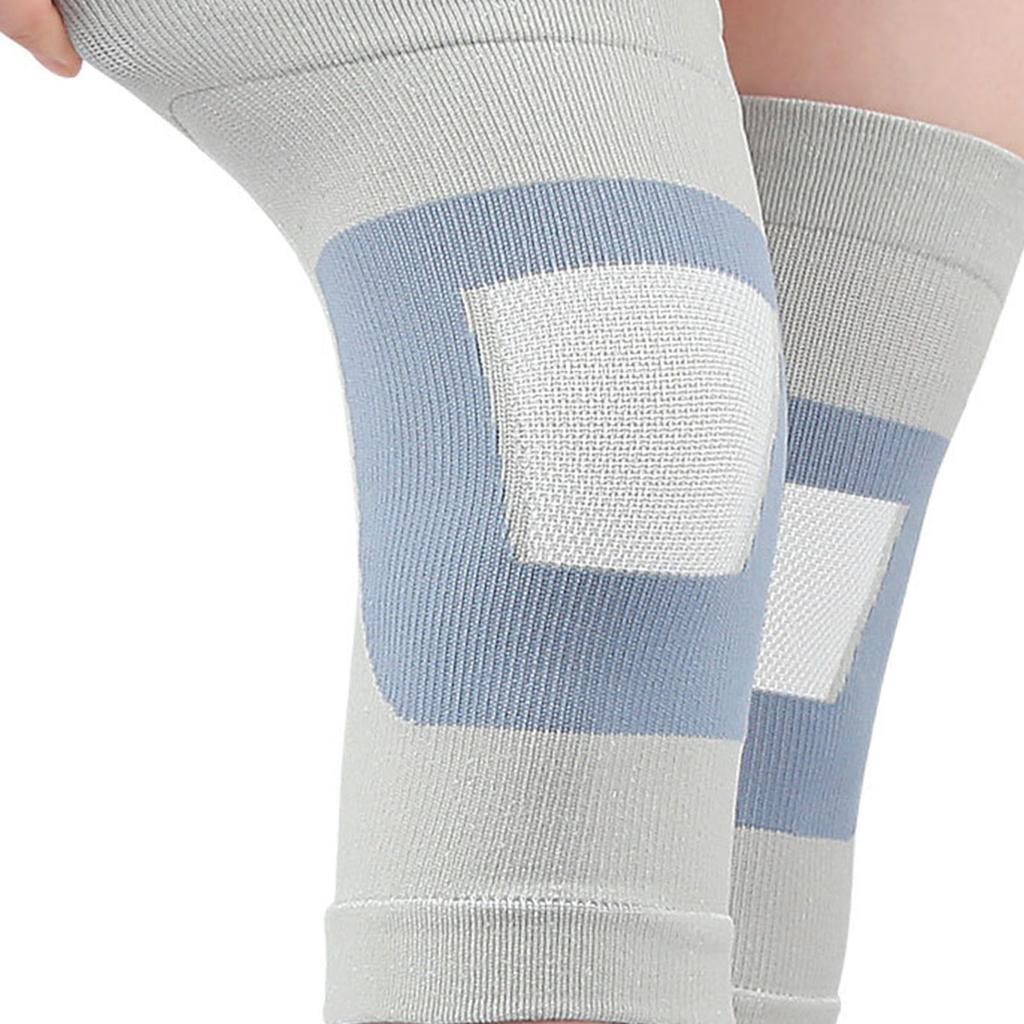 2pcs Thin Compression Knee Sleeve Breathable Non Slip Double Knit High Elasticity Knee Sleeve for Yoga Gum Workout Light Gray L