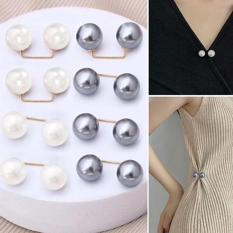Collar Adjustment Scarf Safety Fashion Pins 8PCS Pearl Non Slip Safety Pins Dress Brooch Decoration Dress Waist Fastening Pins