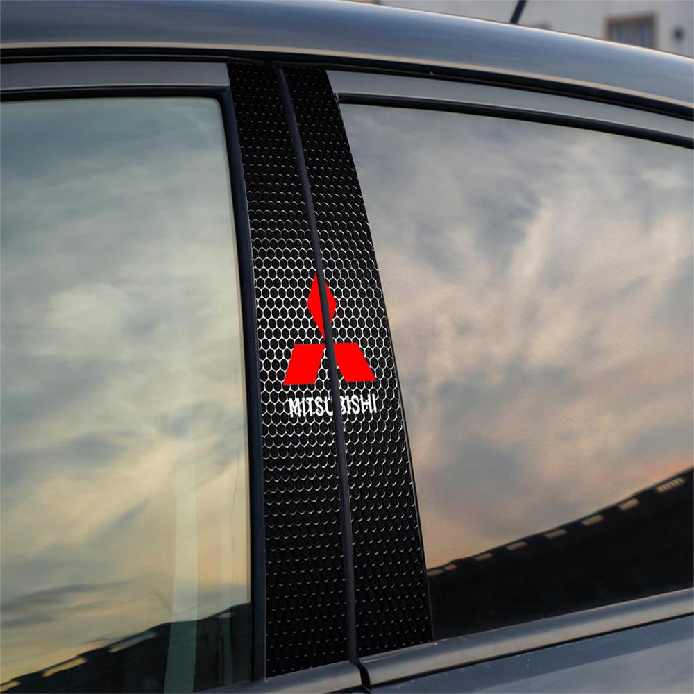 xksh2 2Pcs Car B-Pillar Stickers Center Column Cover Decals Auto Exterior Accessory For Mitsubishi 9 Ralliart X EX ASX L200 Outlander
