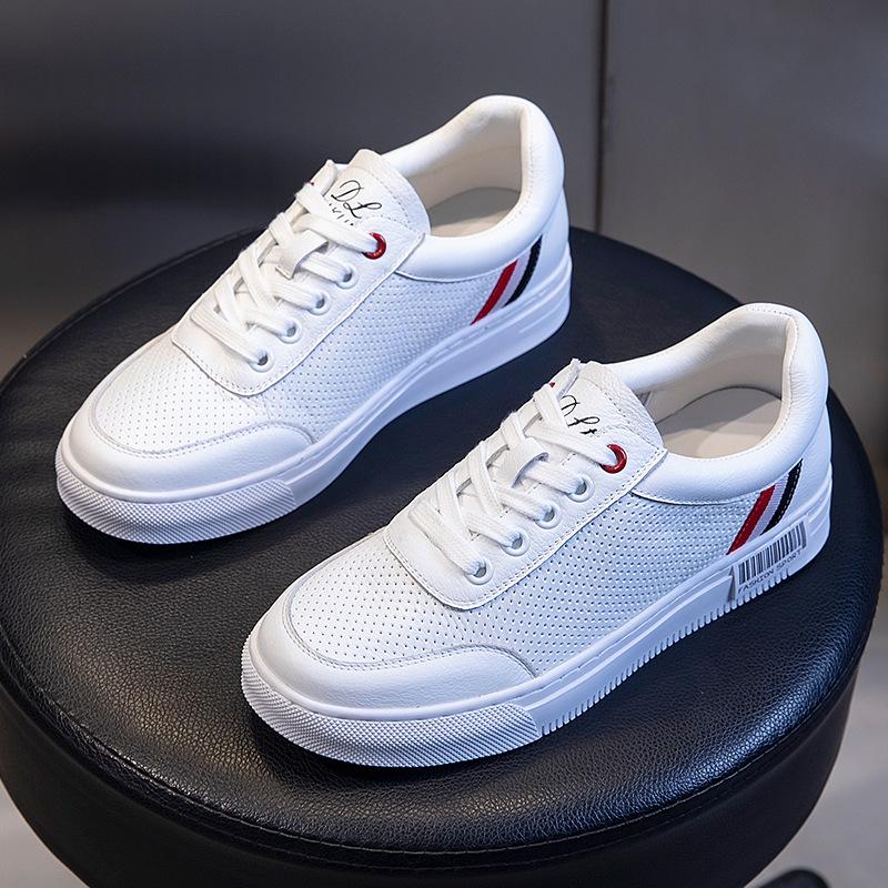 The first layer of cowhide women's shoes 2025 summer new breathable fashion casual shoes flat-soled single shoes shallow mouth white shoes women's tid