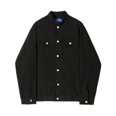 Denimjacke Herren Herbst Koreanischer Stil Locker Hübsch Stehkragen Arbeitsjacke Trendige Retro-Oberteile