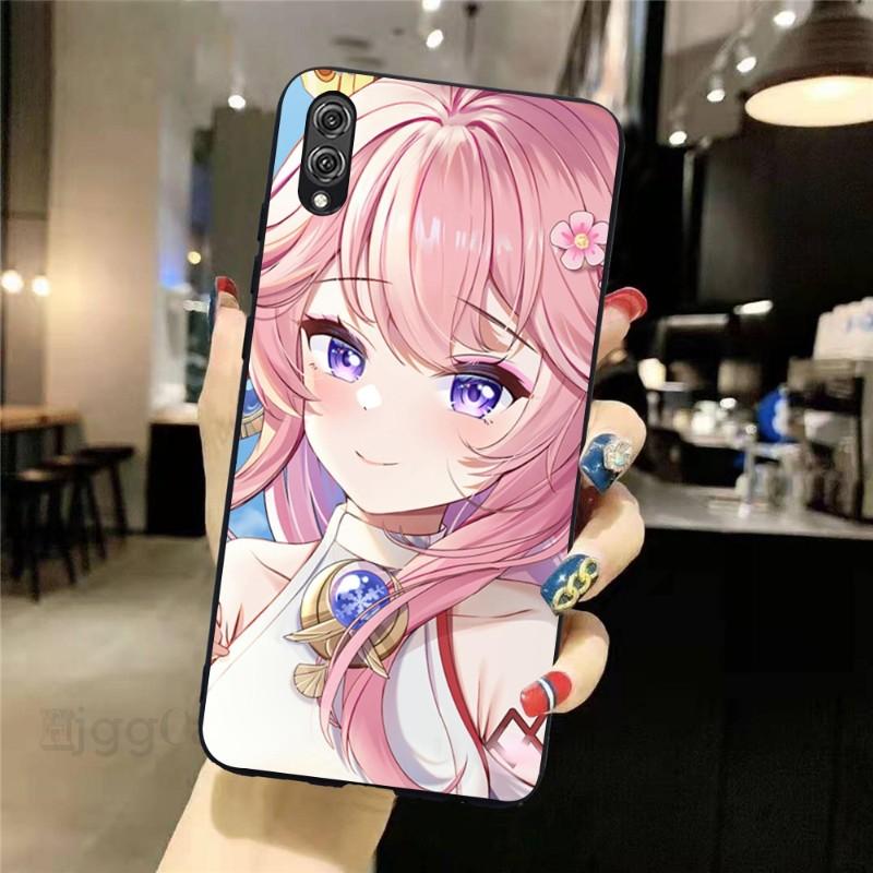 

Чехол для телефона Genshin Impact Yae Miko для Honor 70 50 20 7S X9 X8 X7 Magic 4 3 Pro, мягкий черный чехол для телефона Honor Magic 2