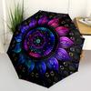 1PC Mandala Design Folding Umbrella with 8 Frames, Automatic Open, Durable Frame, Quality Craftsmanship yy250912078