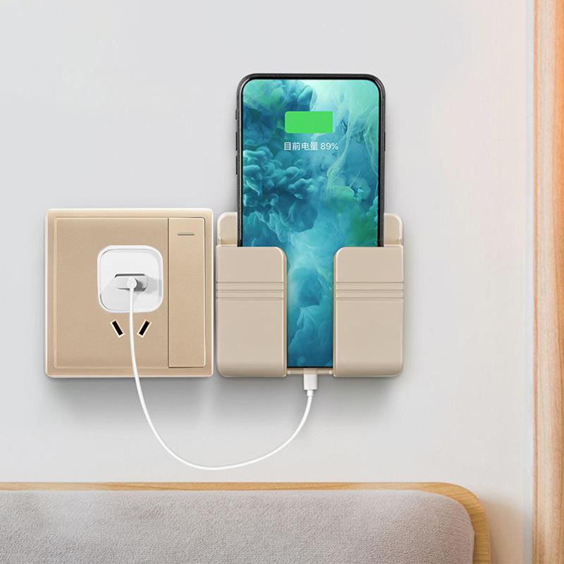 Punch-free Bracket Remote Control Mobile Phone Charging Wall-mounted Box Wall-mounted Storage Box Mobile Phone Storage Rack