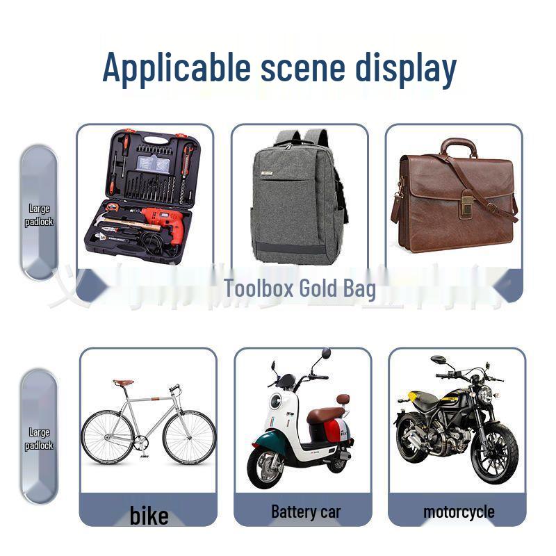 Helmet D-Type Universal Combination Lock for Bikes and Motorcycles