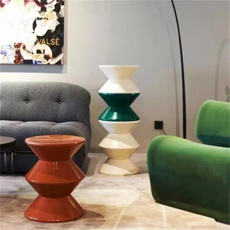 Round Coffee Table Plastic Nordic Home Furniture Living Room Sofa Side Tables Hallway Shoes Stool Balcony Small Desk Nightstands
