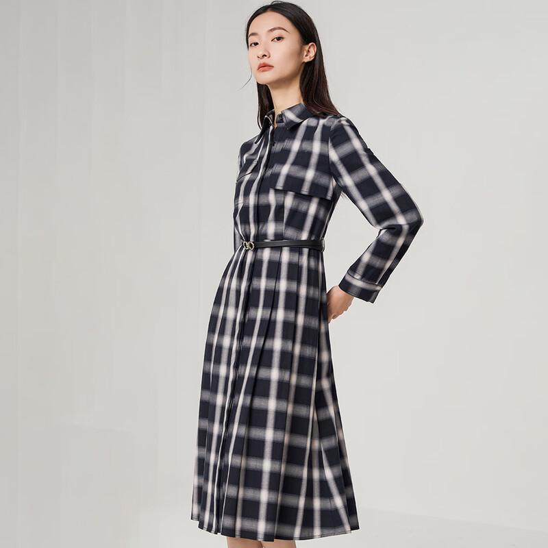 

Iveni Women s Plaid Polo Collar Long Sleeve Dress XL