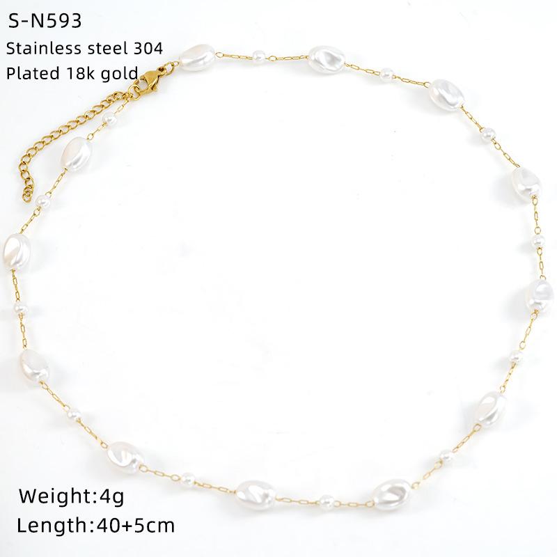 Halskette aus Edelstahl mit glasierten Perlen und Kristallen, süße türkisfarbene Natursteinkette, Persönlichkeit, hochwertige Schlüsselbeinkette