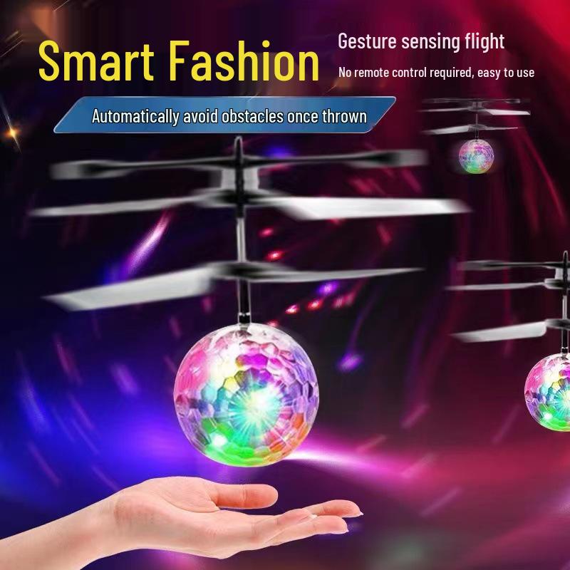 Douyin Induction Flying Luminous Hover Ball: Rechargeable Remote-Control Mini Drone Toy for Kids