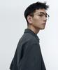 MUSINSA STANDARD Relaxed Linen-Like Short Sleeve Shirt [Dark Gray]