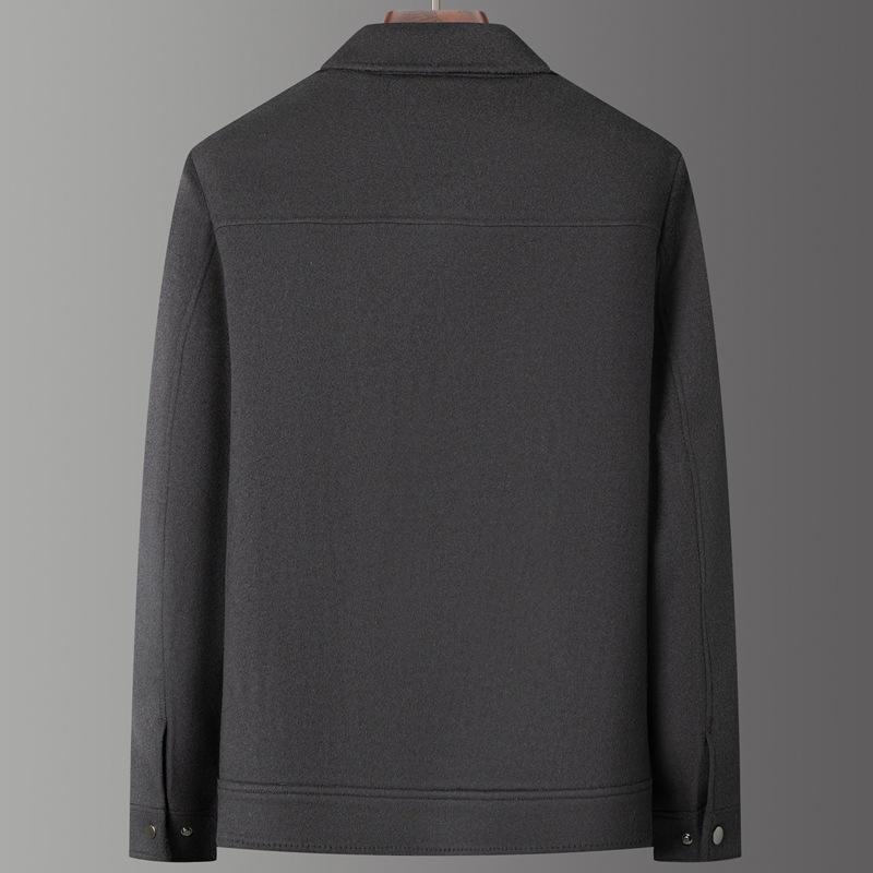 New Light Luxury Thickened Cotton Wool Coat Men's Lapel Wool Coat Autumn and Winter Thickened Down Lining Dad Outfit