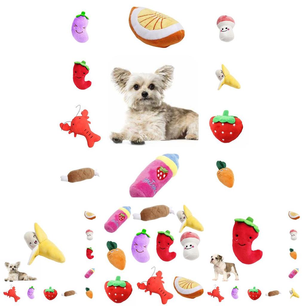 Fun And Adorable Pet Plush Toy Banana Chicken Leg Combo Pack