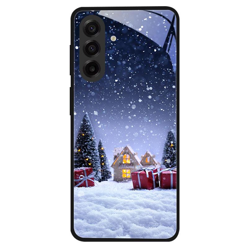 Christmas Style Tempered Glass Case For Samsung Galaxy S24 S22 S21 S23 S25 Ultra Fe Shockproof Cover S25FE S25 Edge Shell Coque