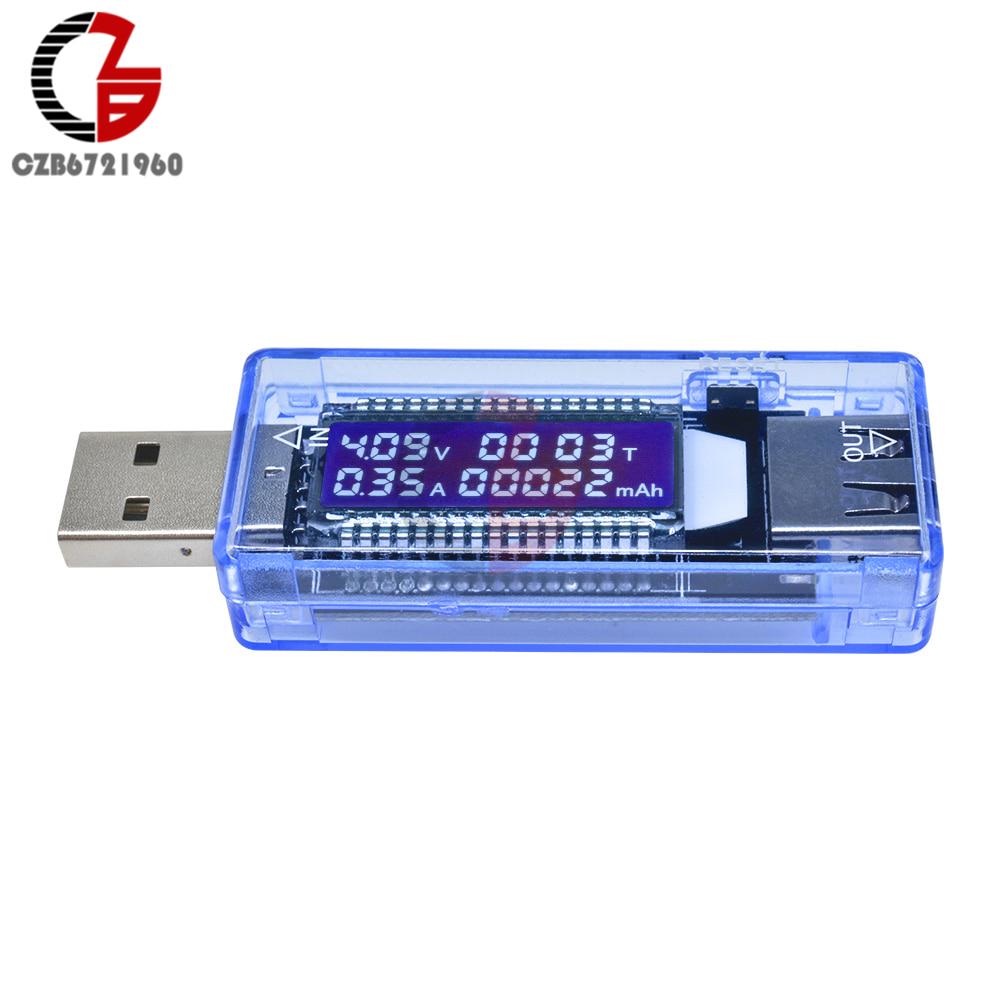 3.5-7V 3A USB LED Digital Voltmeter Ammeter Timer Current Voltage Tester Charger Doctor Meter