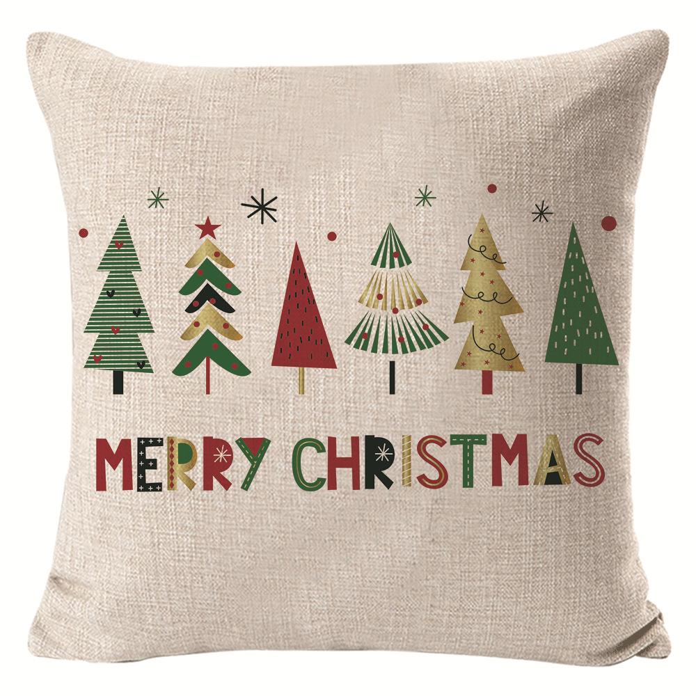 New Christmas Pillow Cover Four-piece Set Pillow Cushion Office Lumbar Backrest Decorative Backrest