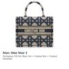 Dior BookTote Pattern Embroidery Tote Bag, Shopping Bag, Handbag Small Women's Beige/Blue M1265ZZAU-M928