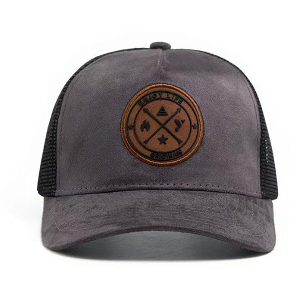 Men Vintage Patch Emblem Baseball Cap Mesh Hat Outdoor Adjustable Sunscreen Leisure Hat Spring Autumn Travel Tourism Beach Vacation