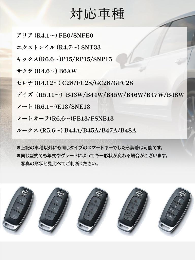 Usable New Nissan Key Case, Made In France, Premium Genuine Leather, X-Trail T33, Serena, C28, E-power, Sakura, Aria (Camel)